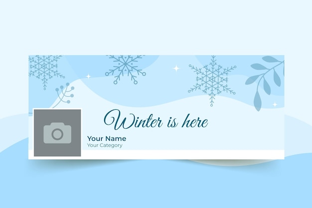 Free vector abstract monocolor winter facebook cover