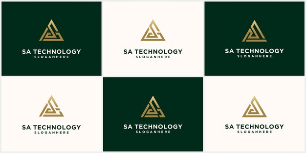 Premium Vector Set Of Creative Monogram Letter Sa Logo Design