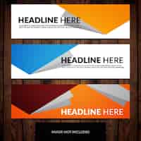 Free vector abstract multicolored corporate banner design templates