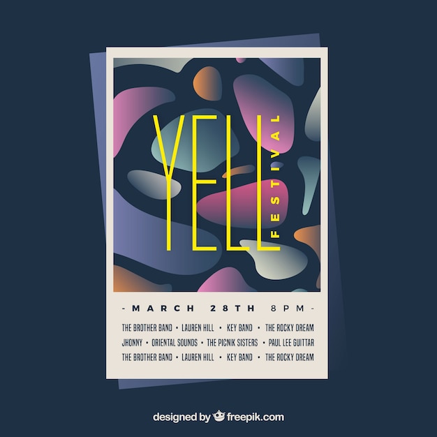 Abstract music festival poster template