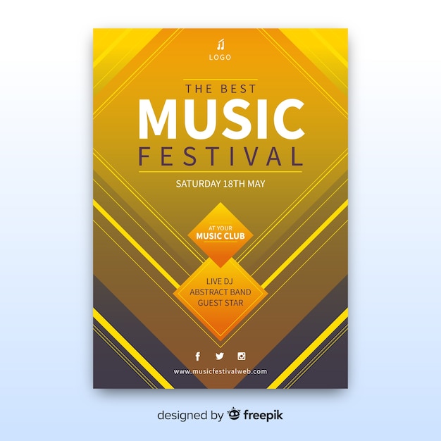 Abstract music festival poster template