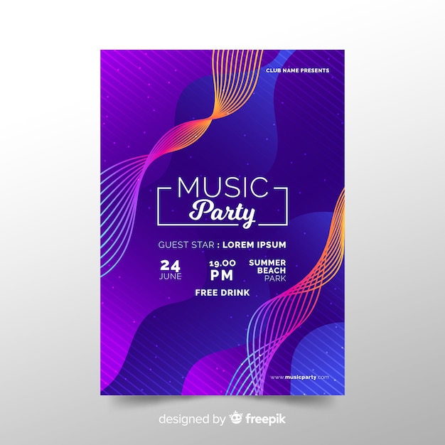 Abstract music festival poster template