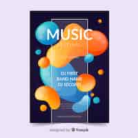 Free vector abstract music festival poster template