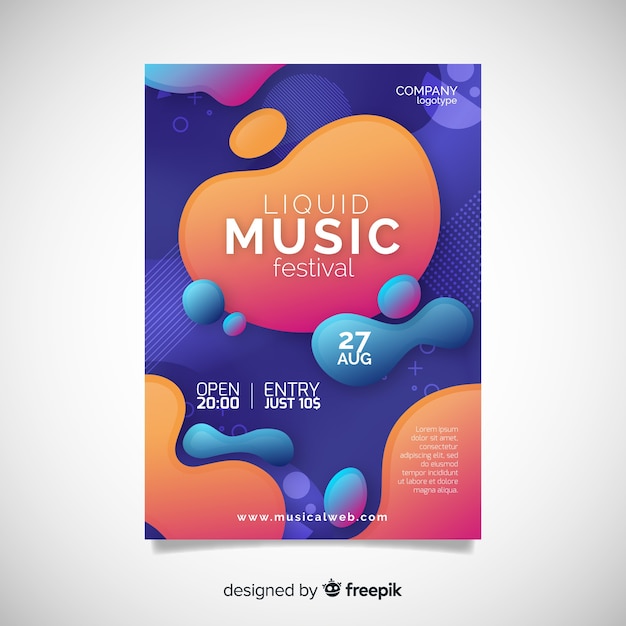 Abstract music festival poster template