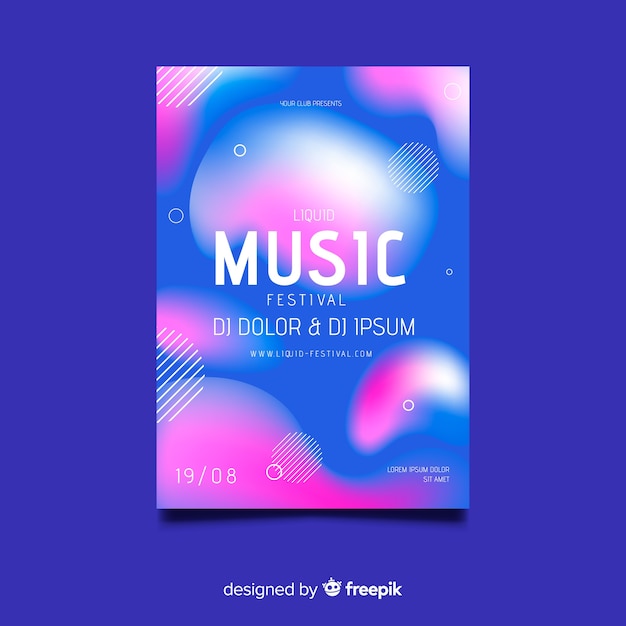 Abstract music festival poster template