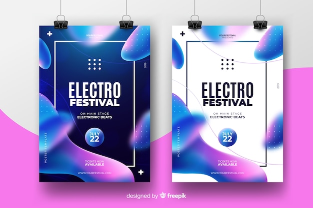 Abstract music festival poster template