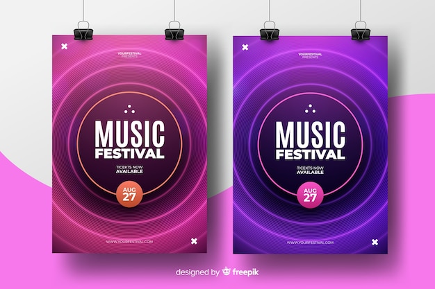 Abstract music festival poster template