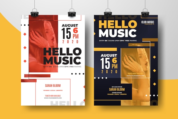 Abstract music festival poster template