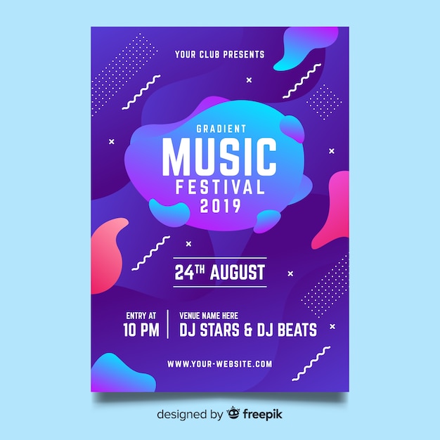 Abstract music festival poster template