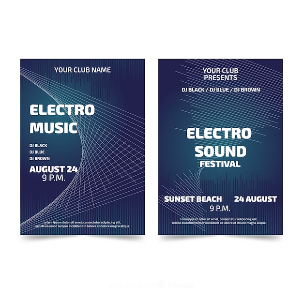 Abstract music festival poster templates