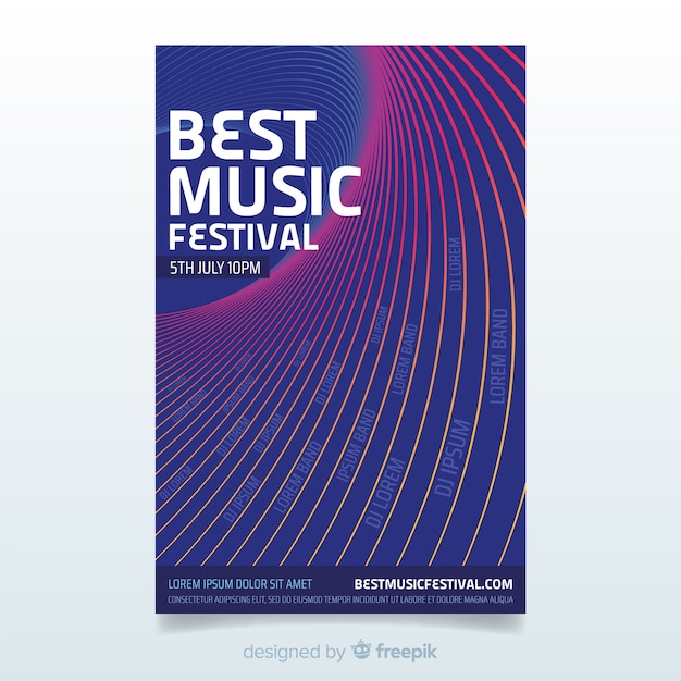 Free vector abstract music festival poster