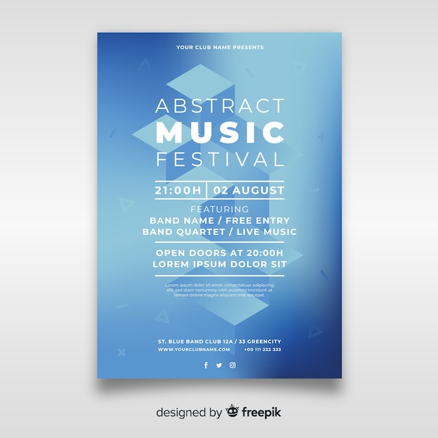 Free vector abstract music festival poster