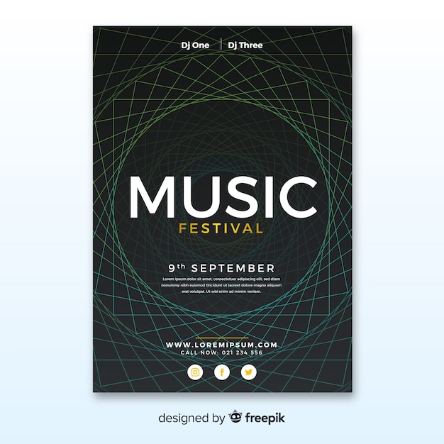 Free vector abstract music festival poster