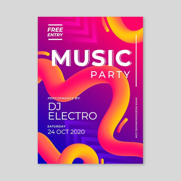 Abstract music parte poster template