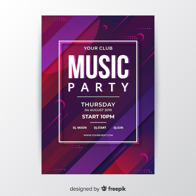 Free vector abstract music party poster template
