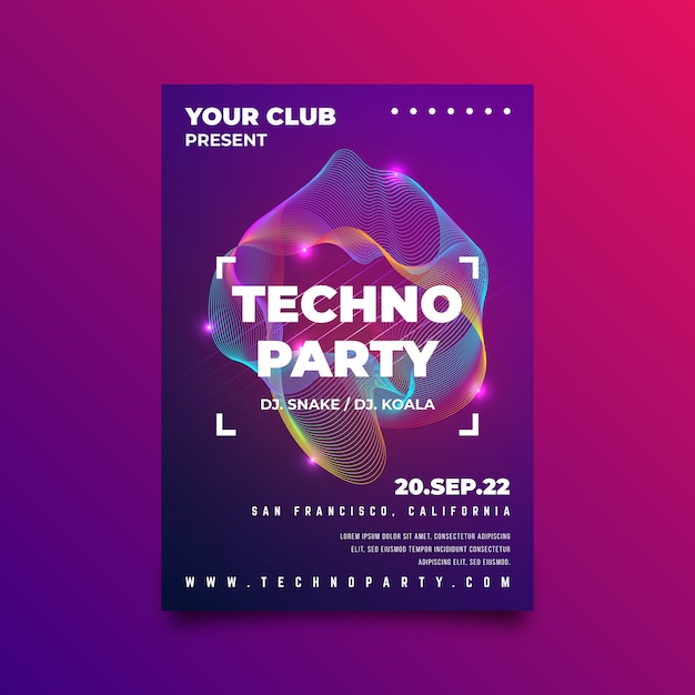 Abstract music party poster template