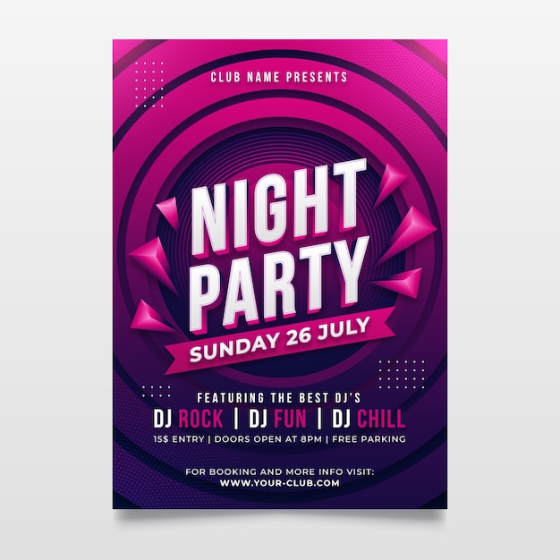 Free vector abstract music party poster