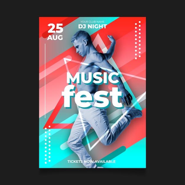 Free vector abstract music poster concept