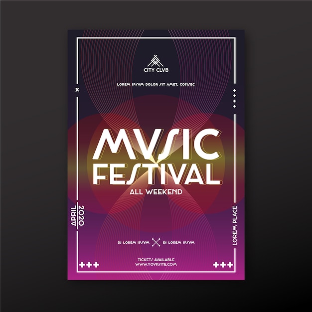 Abstract music poster template design