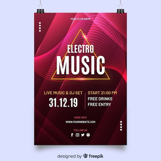 Abstract music poster template