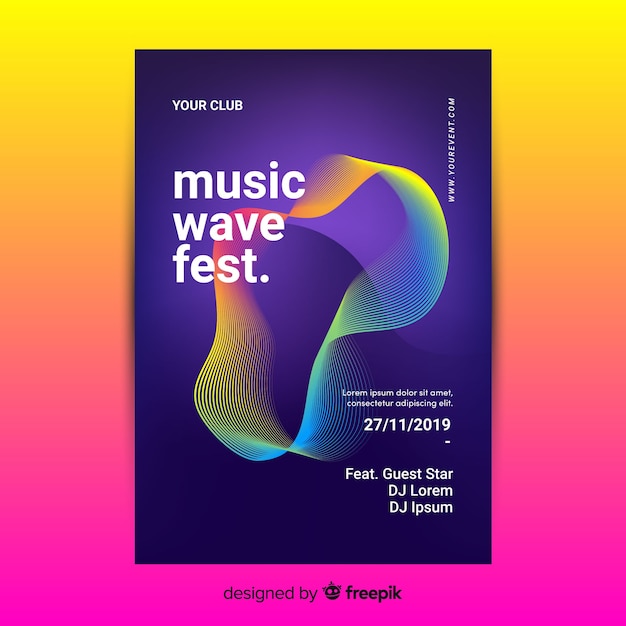 Abstract music poster template