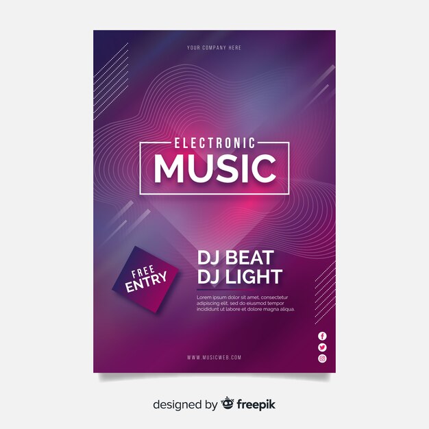 Free vector abstract music poster template