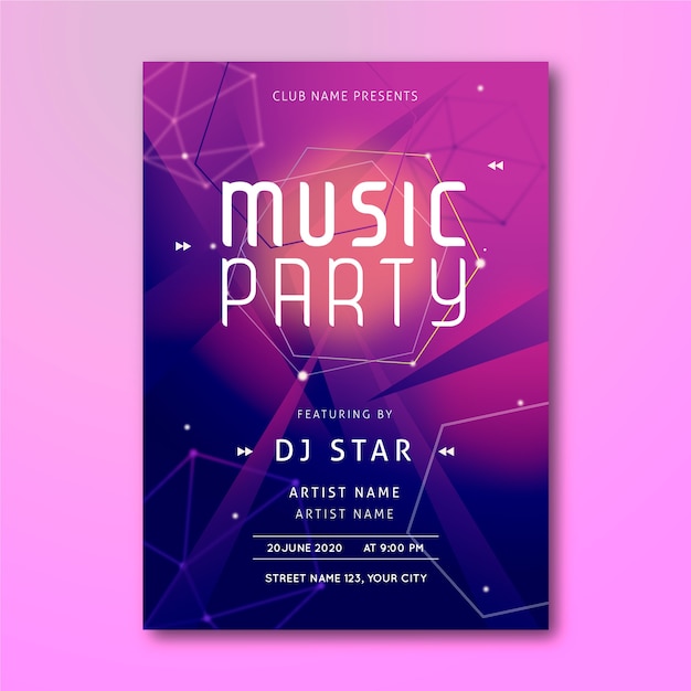 Free vector abstract music poster template