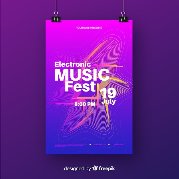 Free vector abstract music poster template