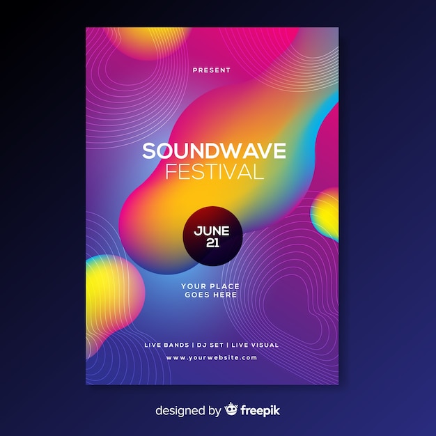 Abstract music poster template