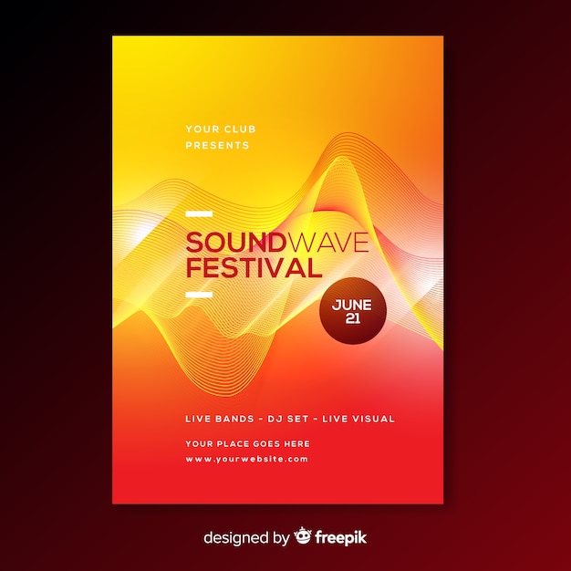 Abstract music poster template