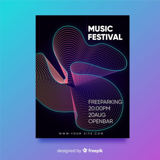 Abstract music poster template