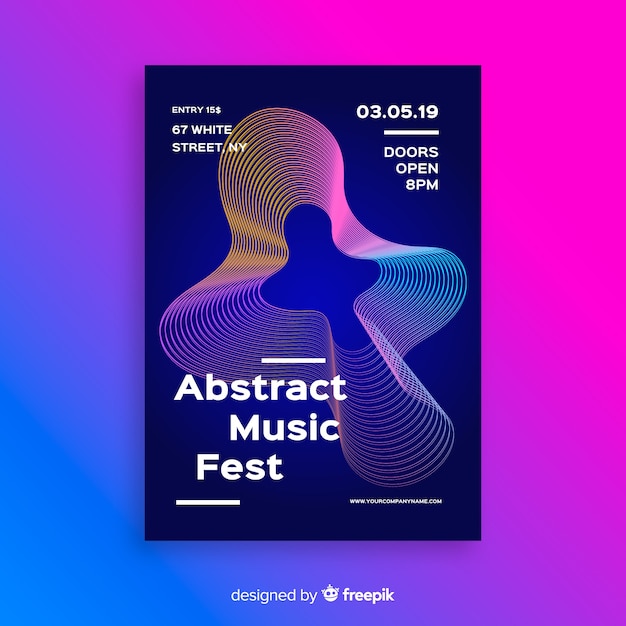 Abstract music poster template