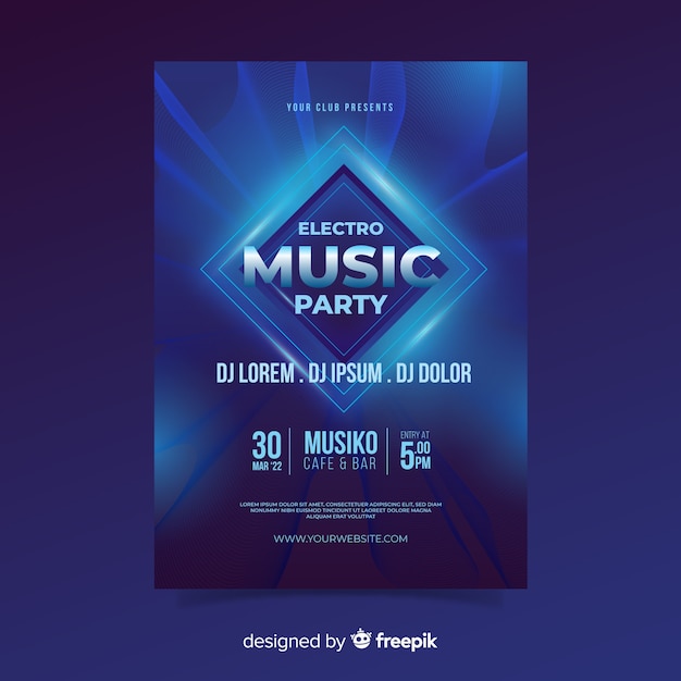 Free vector abstract music poster template