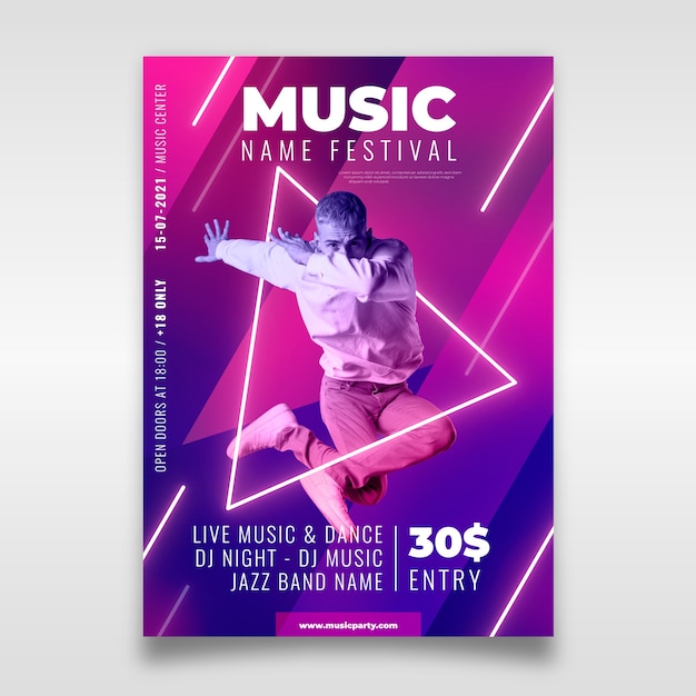 Abstract music poster template