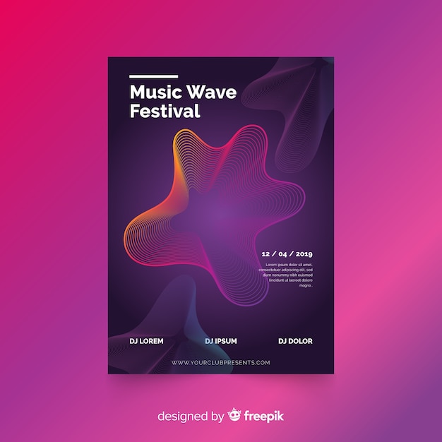 Free vector abstract music poster template