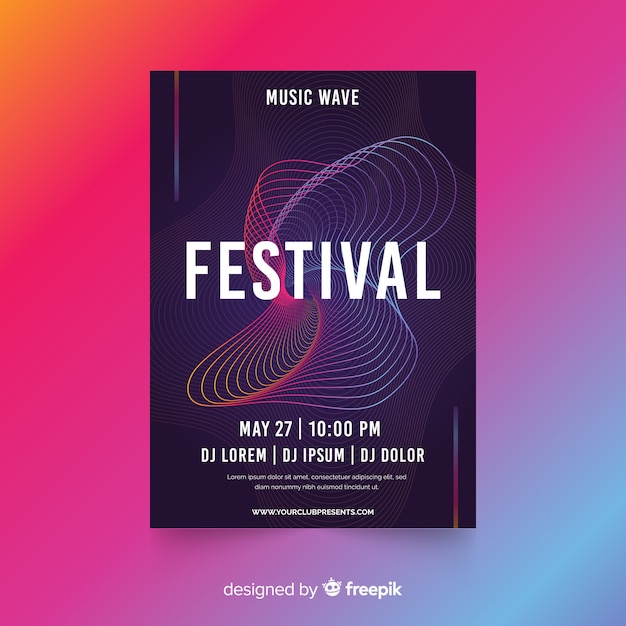 Free vector abstract music poster template