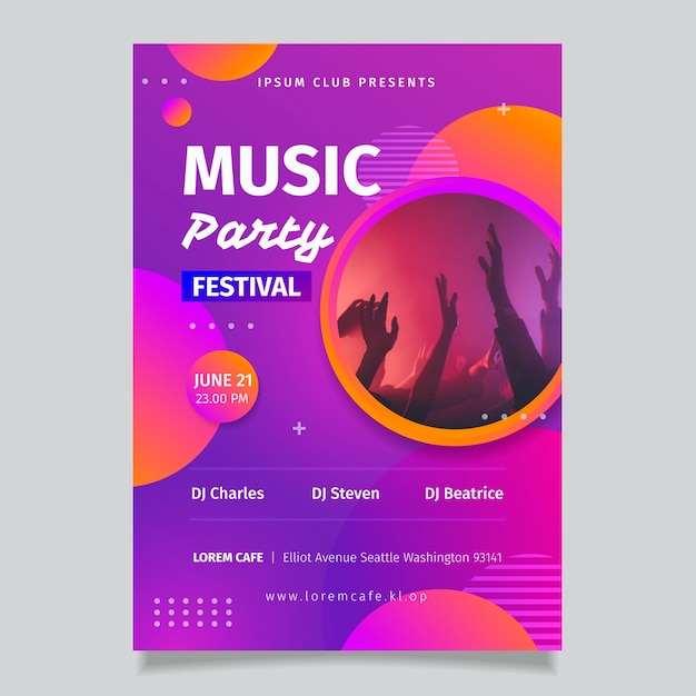 Abstract music poster with photo