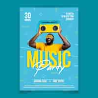 Free vector abstract music poster with picture