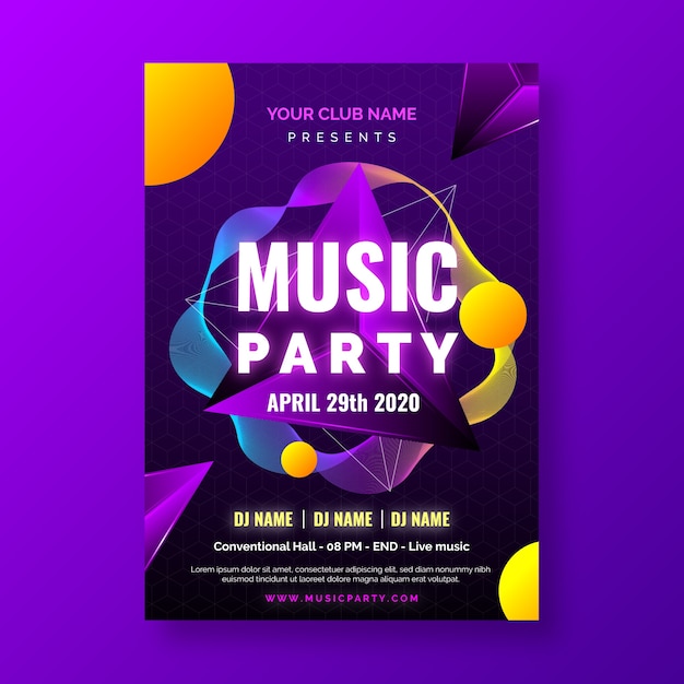 Abstract musical party poster template