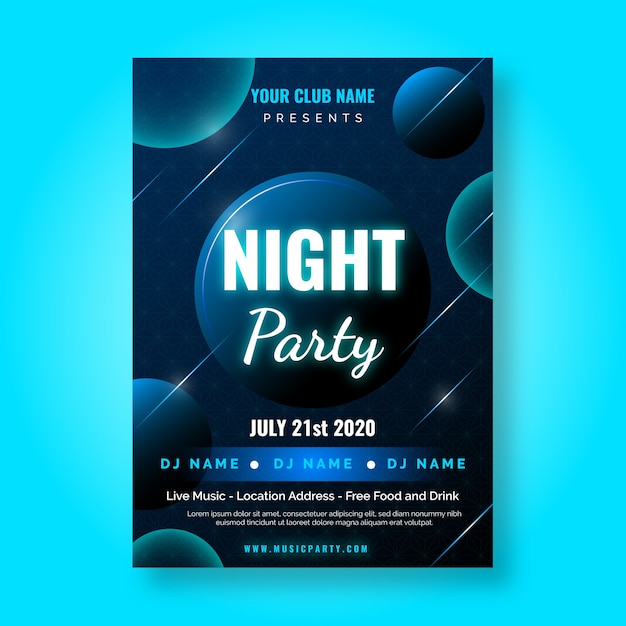 Free vector abstract musical party poster