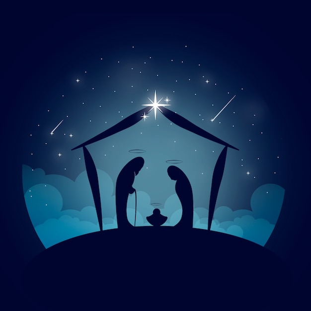 Free vector abstract nativity scene concept