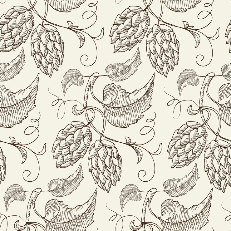 Free Vector abstract natural botanical sketch seamless pattern