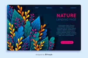 Free vector abstract nature landing page template