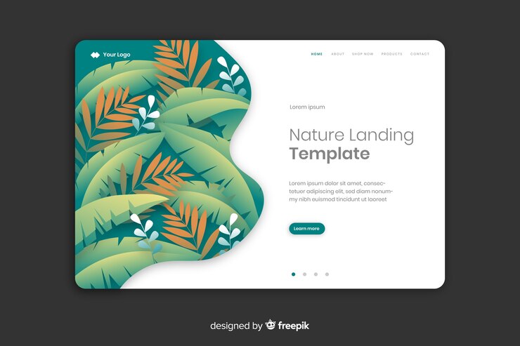 Free Vector abstract nature landing page template