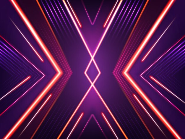 abstract neon background. Bright shining pattern of xenon red, purple and pink lamps.