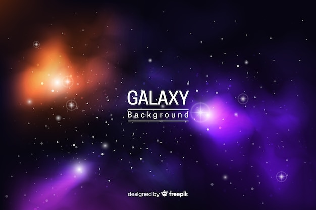 Free vector abstract neon galaxy background