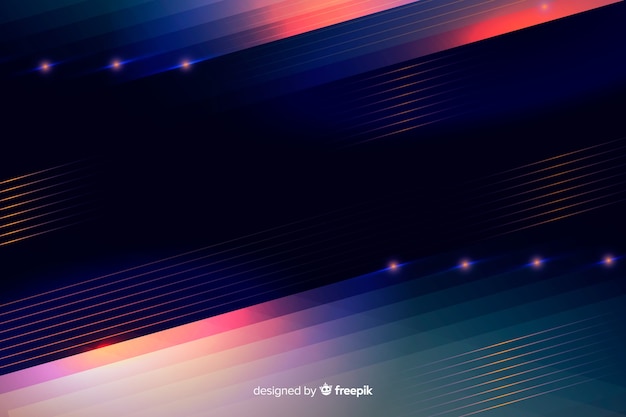 Abstract neon light lines background