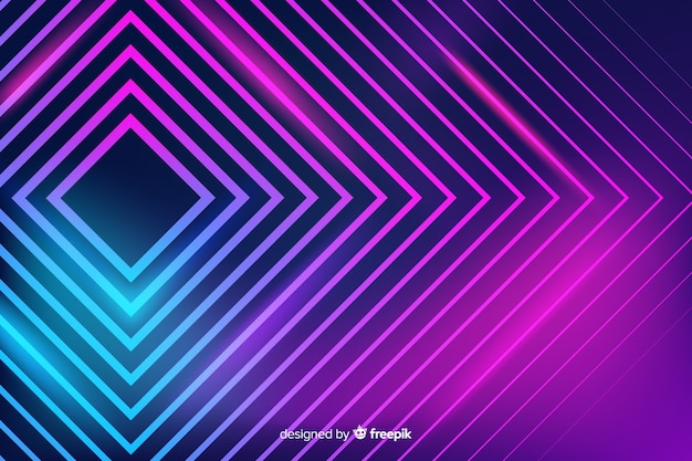 Free vector abstract neon light lines background