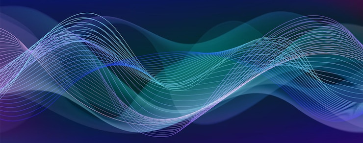 Free Vector abstract neon light waves audio visualization