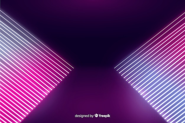 Free vector abstract neon lights stage background